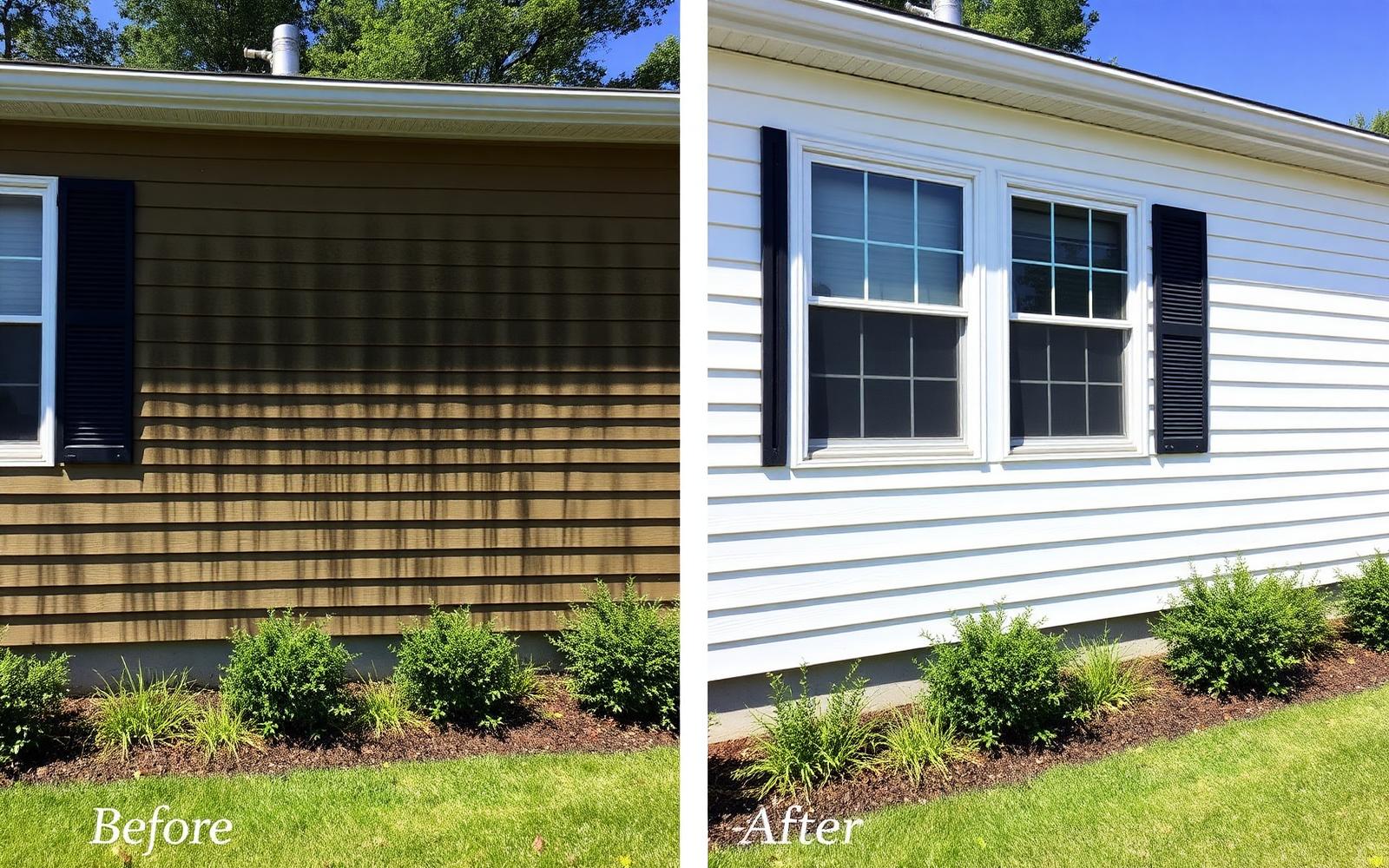 Before and after — siding refresh